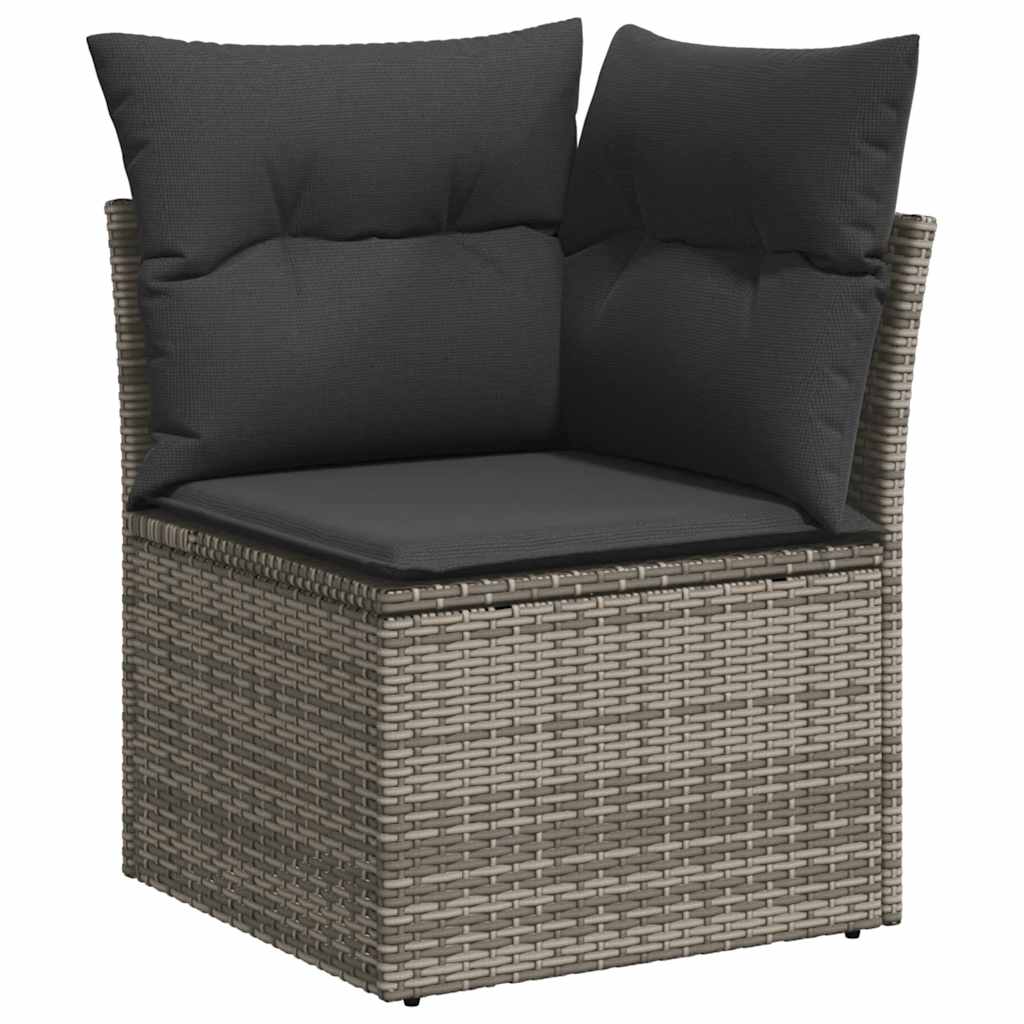 Set Divano Da Giardino 8 Pz Con Cuscini Grigio In Polyrattan - Image 4