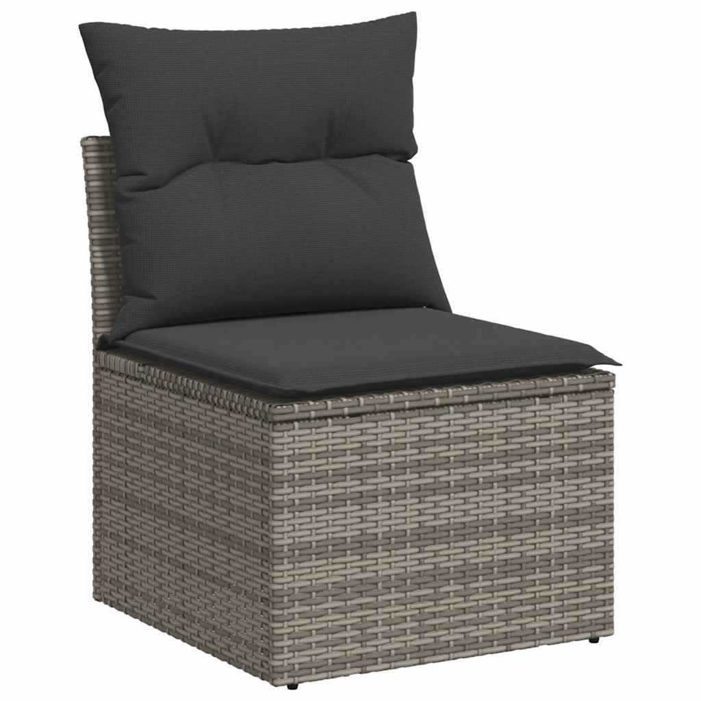 Set Divano Da Giardino 8 Pz Con Cuscini Grigio In Polyrattan - Image 5