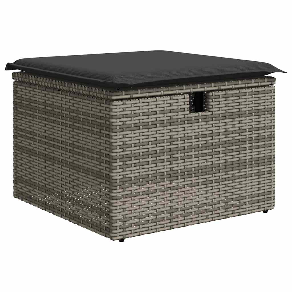 Set Divano Da Giardino 8 Pz Con Cuscini Grigio In Polyrattan - Image 6