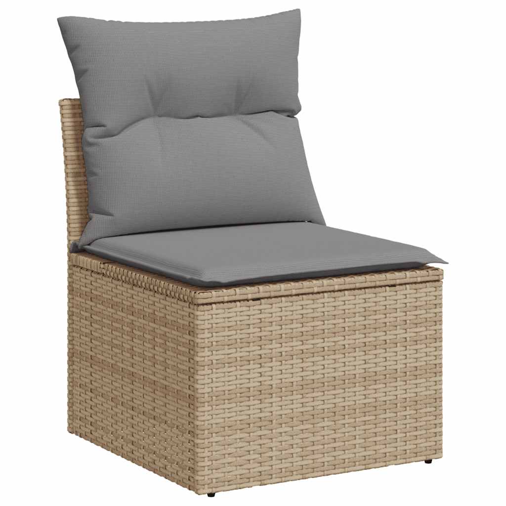 Set Divano Da Giardino 6 Pz Con Cuscini Beige In Polyrattan - Image 3