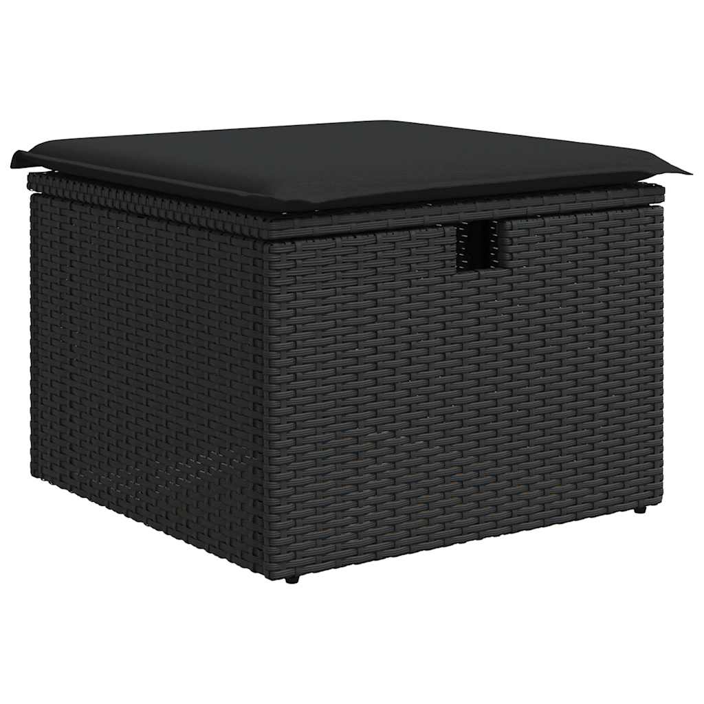 Set Divani Da Giardino Con Cuscini 7pz Nero Polyrattan - Image 6