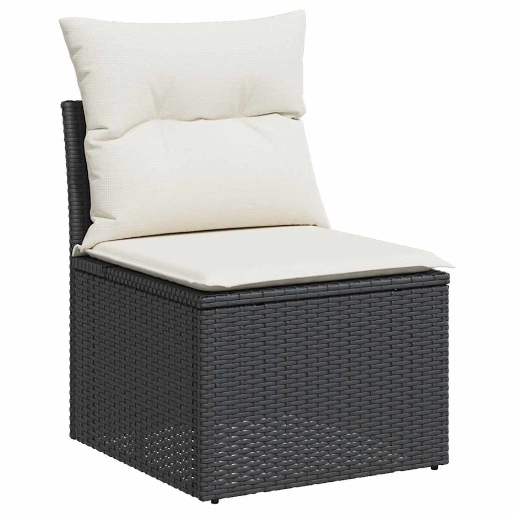 Set Divani Da Giardino Con Cuscini 8 Pz Nero In Polyrattan - Image 3