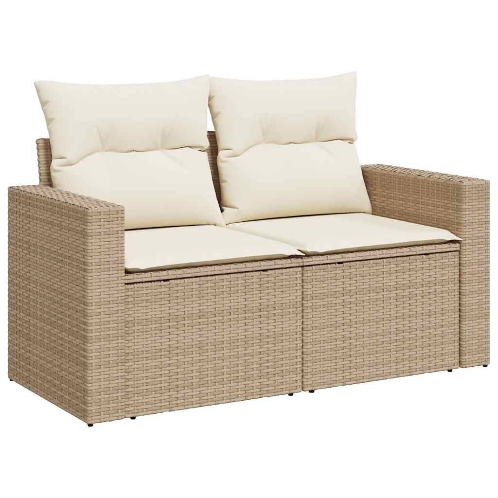 Set Divano Da Giardino 8 Pz Con Cuscini Beige In Polyrattan - Image 5