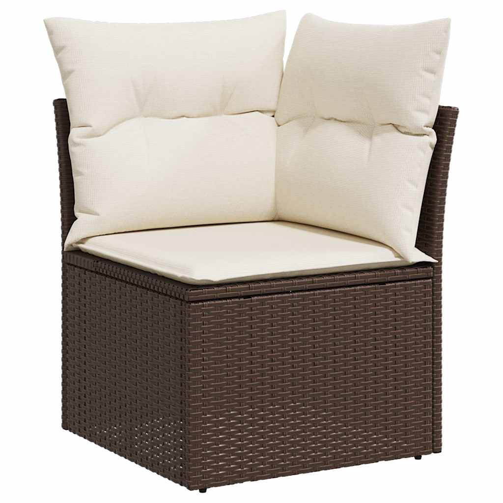 Set Divani Da Giardino 8 Pz Con Cuscini Marrone In Polyrattan - Image 4