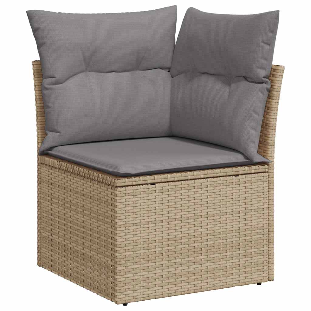 Set Divano Da Giardino 5 Pz Con Cuscini Beige In Polyrattan - Image 4