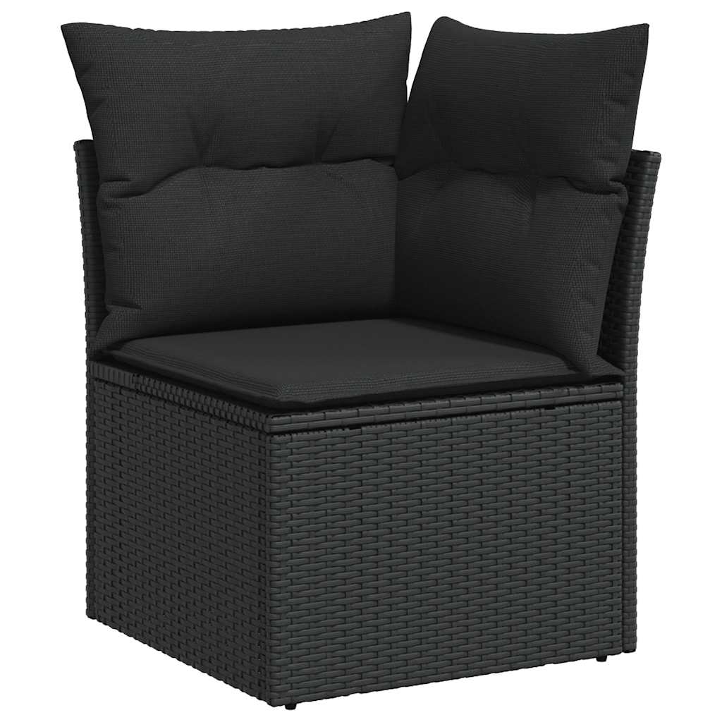 Set Divano Da Giardino 6 Pz Con Cuscini Nero In Polyrattan - Image 4