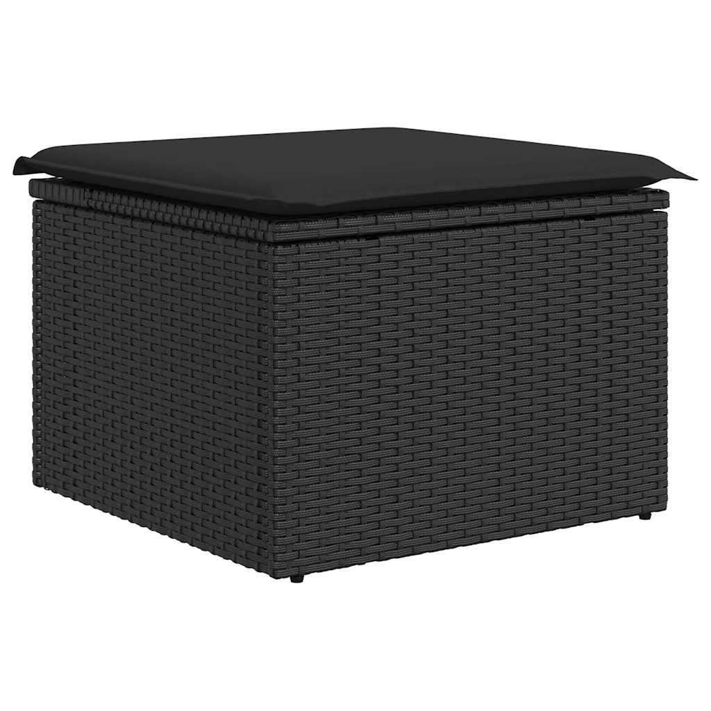Set Divani Da Giardino Con Cuscini 7pz Nero Polyrattan - Image 6