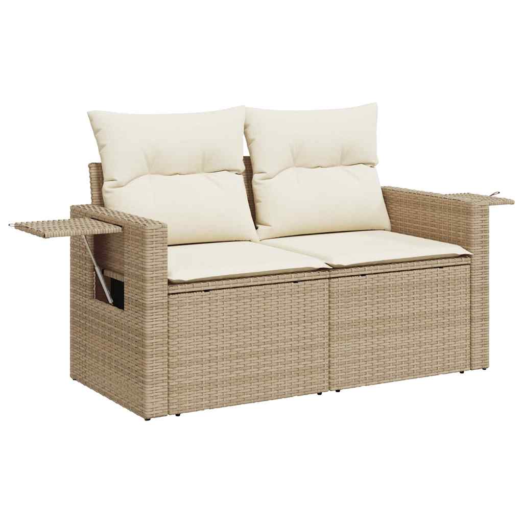 Set Divano Da Giardino 6 Pz Con Cuscini Beige In Polyrattan - Image 5
