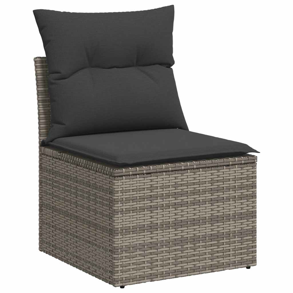 Set Divani Da Giardino 7 Pz Con Cuscini Grigio In Polyrattan - Image 3