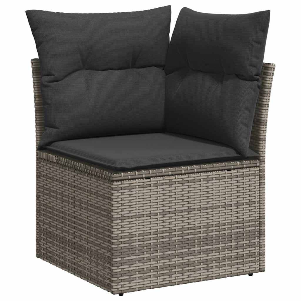 Set Divani Da Giardino 7 Pz Con Cuscini Grigio In Polyrattan - Image 4