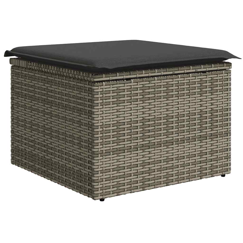 Set Divani Da Giardino 7 Pz Con Cuscini Grigio In Polyrattan - Image 6