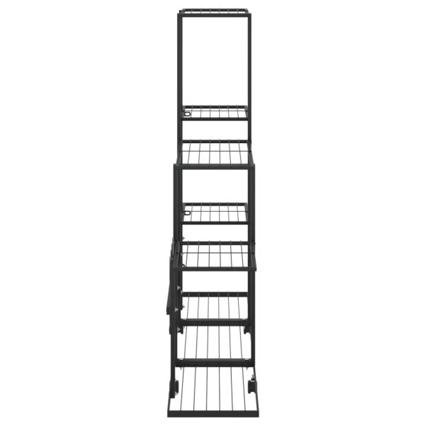Portapiante Con Ruote 94,5x25x92,5 Cm Nero In Metallo - Image 4