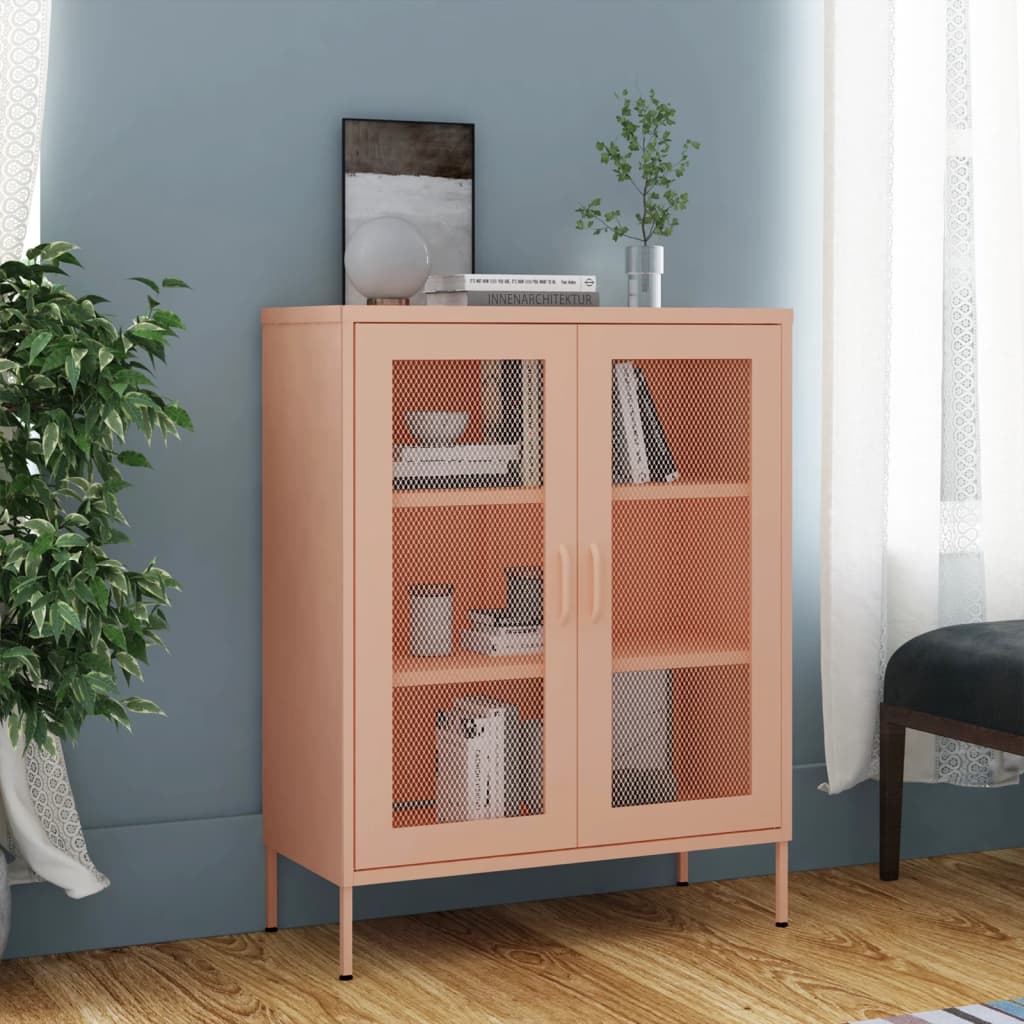 Armadietto Rosa 80x35x101,5 Cm In Acciaio