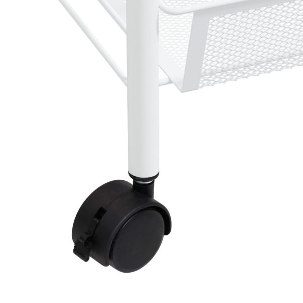 Carrello Da Cucina Con 5 Ripiani Bianco 46x26x105 Cm In Ferro - Image 6