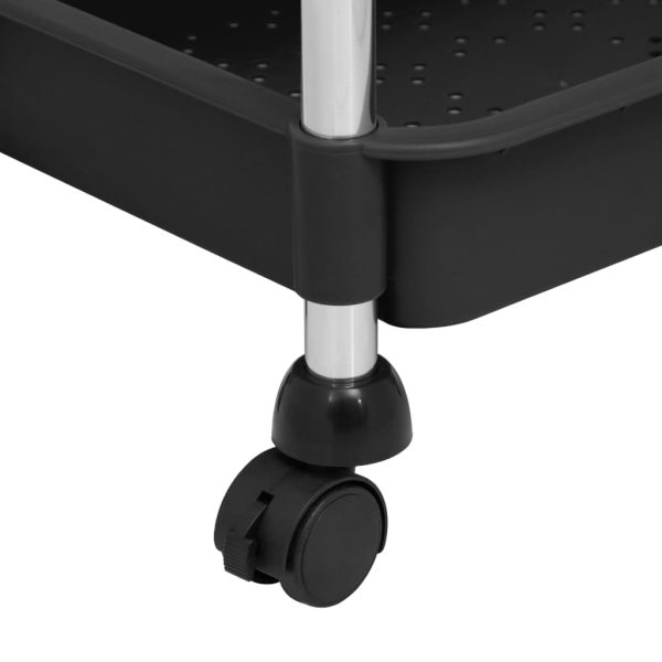 Carrello Da Cucina 5 Ripiani Nero 42x29x128 Cm Ferro E Abs - Image 6
