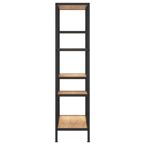 Scaffale Per Libri 80x30x120 Cm Acciaio E Legno Multistrato - Image 4