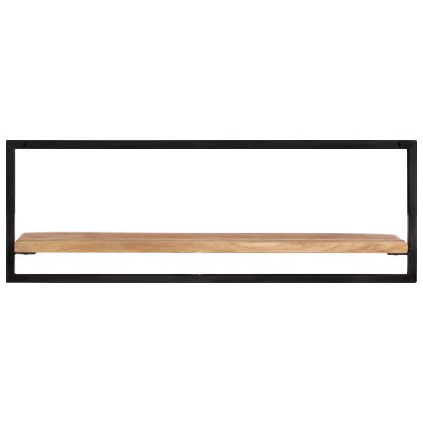 Mensole Parete 2pz 100x24x35 Cm Legno Massello Acacia E Acciaio - Image 3