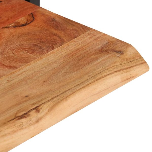 Mensole Parete 2pz 100x24x35 Cm Legno Massello Acacia E Acciaio - Image 4