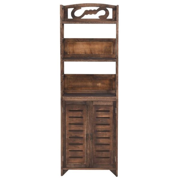 Vetrina Marrone Scuro 46x24x140 Cm Legno Massello Di Paulonia - Image 3