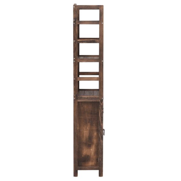 Vetrina Marrone Scuro 46x24x140 Cm Legno Massello Di Paulonia - Image 4