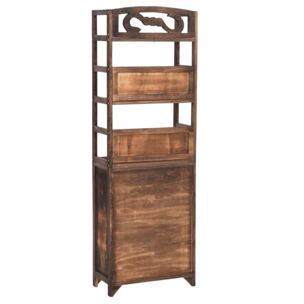 Vetrina Marrone Scuro 46x24x140 Cm Legno Massello Di Paulonia - Image 5