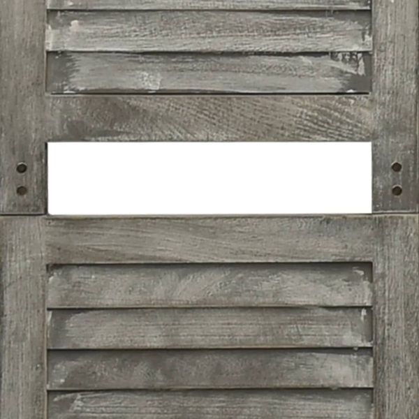Divisorio A 5 Pannelli Grigio 179x166 Cm In Legno Massello - Image 6