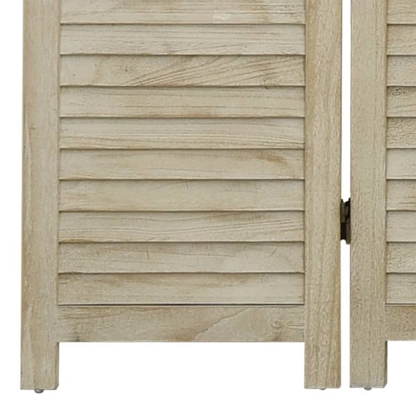 Divisorio A 5 Pannelli 175 X 165 Cm Legno Massello Di Paulownia - Image 6