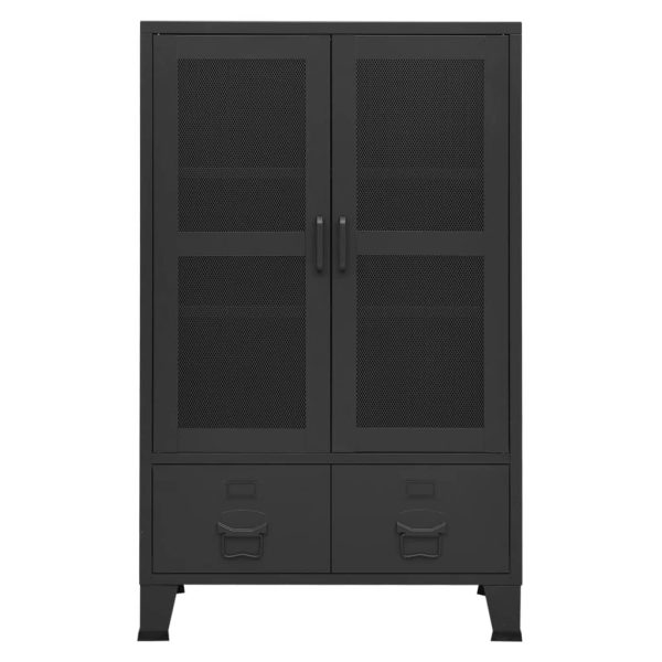 Armadio Classificatore Industriale Nero 70x40x115 Cm In Metallo - Image 3
