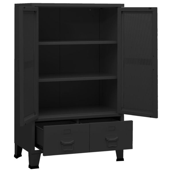 Armadio Classificatore Industriale Nero 70x40x115 Cm In Metallo - Image 6