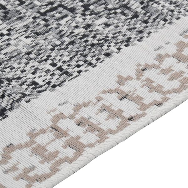 Tappeto Nero E Grigio 160x230 Cm In Cotone - Image 3