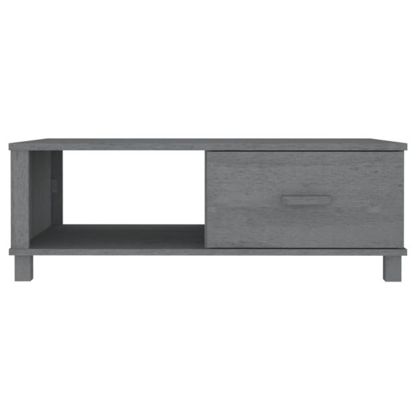 Tavolino Hamar Grigio Scuro 100x55x35 Cm Legno Massello Di Pino - Image 5