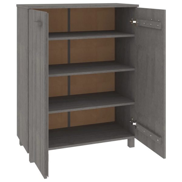 Scarpiera Hamar Grigio Chiaro 85x40x108 Cm In Legno Di Pino - Image 5