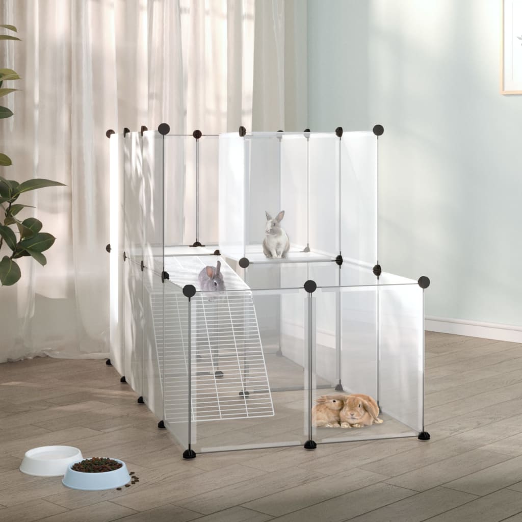 Gabbia Per Piccoli Animali Trasparente 142x74x93cm Pp E Acciaio
