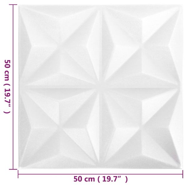 Pannelli Murali 3d 12 Pz 50x50 Cm Bianchi Origami 3 m² - Image 6