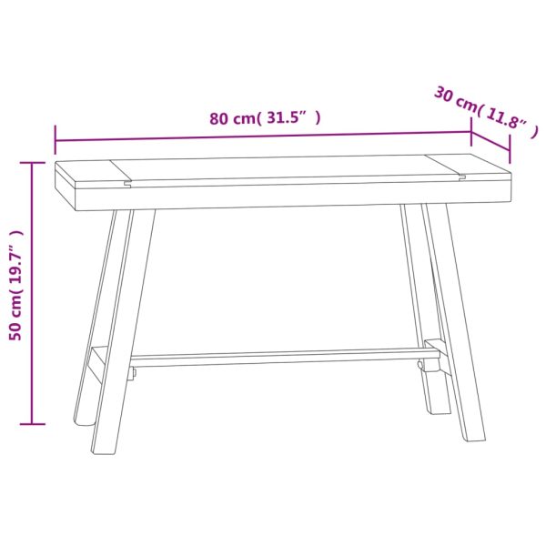Panchina 80 Cm In Legno Massello Di Teak - Image 6
