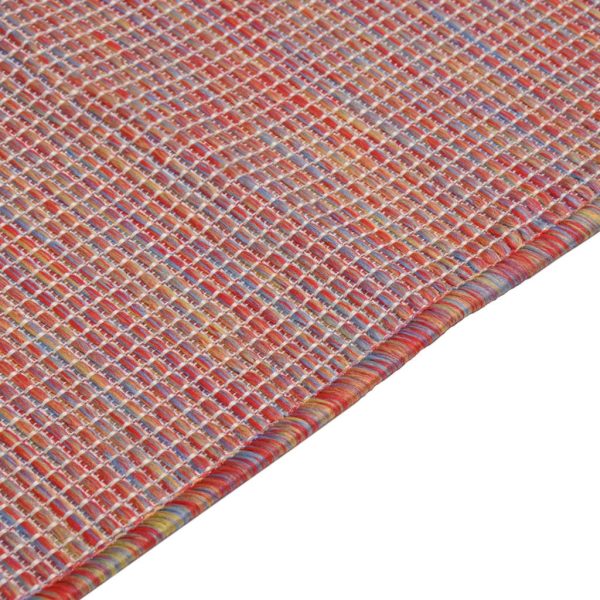 Tappeto Da Esterni A Tessitura Piatta 160x230 Cm Rosso - Image 4