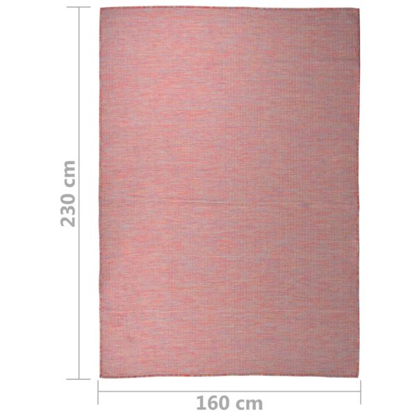 Tappeto Da Esterni A Tessitura Piatta 160x230 Cm Rosso - Image 6