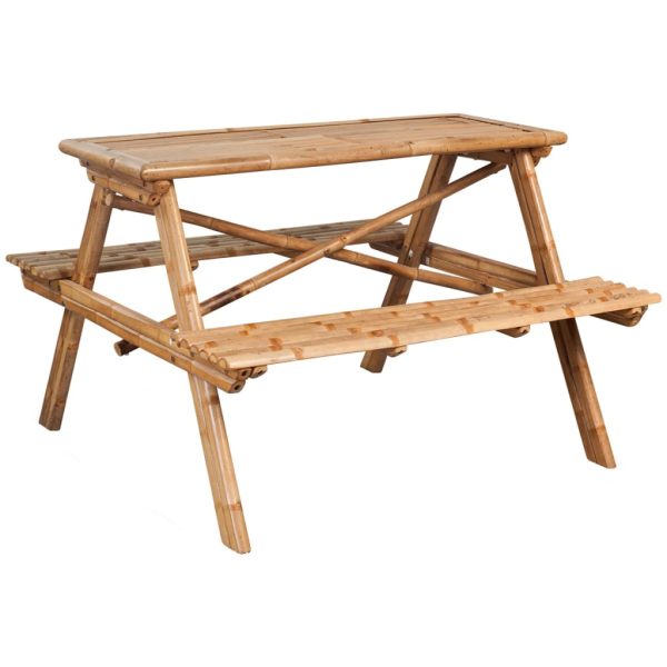 Tavolo Da Picnic 115x115x81 Cm In Bambù