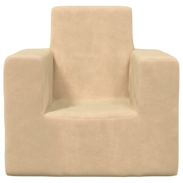 Divano Per Bambini Crema In Morbido Peluche - Image 3