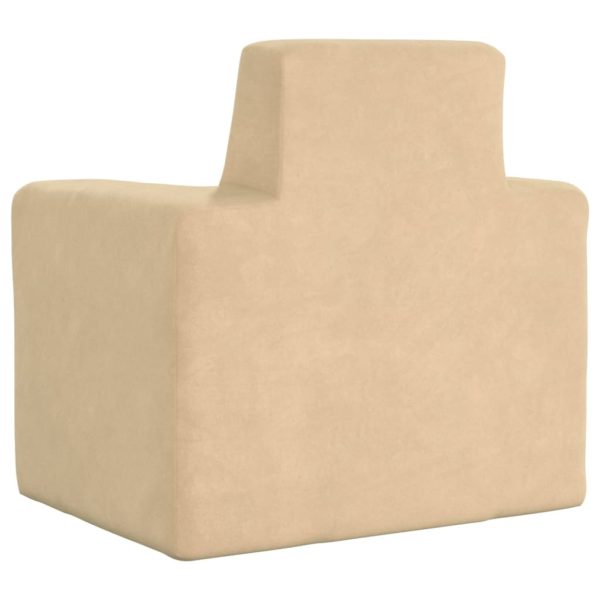 Divano Per Bambini Crema In Morbido Peluche - Image 5