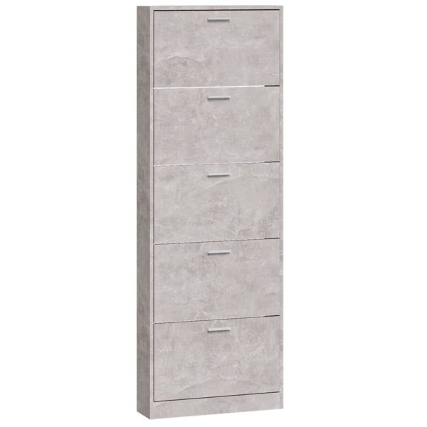 Scarpiera Grigio Cemento 59x17x169 Cm In Legno Multistrato - Image 5