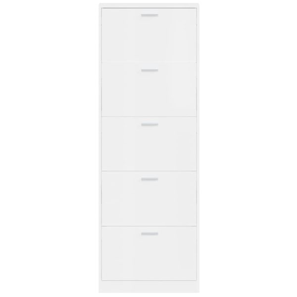 Scarpiera Bianco Lucido 59x17x169 Cm In Legno Multistrato - Image 6