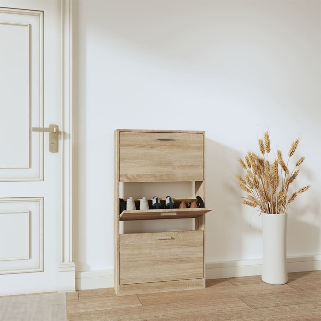 Scarpiera Rovere 59x17x108 Cm In Legno Multistrato