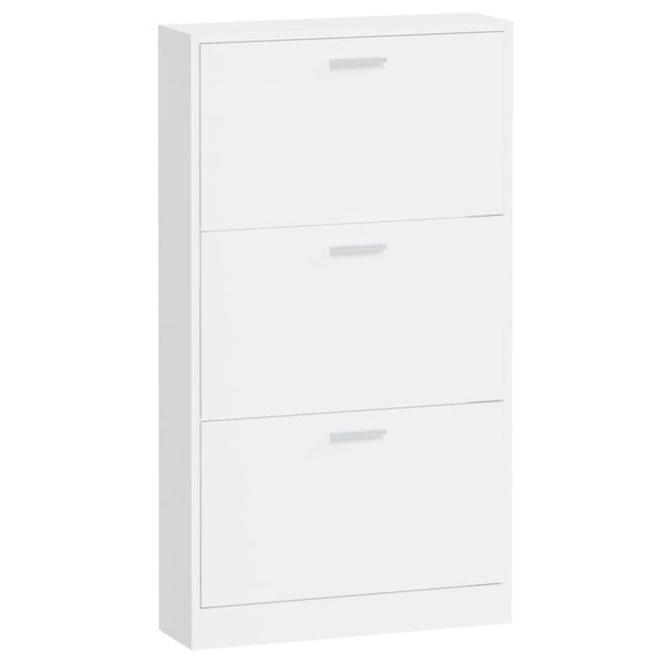 Scarpiera Bianco Lucido 59x17x108 Cm In Legno Multistrato - Image 5