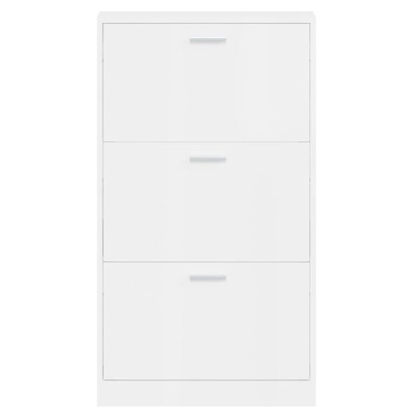 Scarpiera Bianco Lucido 59x17x108 Cm In Legno Multistrato - Image 6