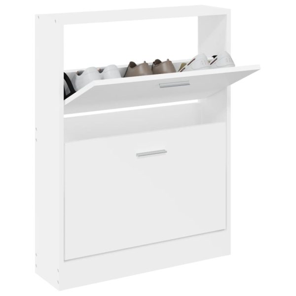 Scarpiera Bianca 59x17x81 Cm In Legno Multistrato - Image 3