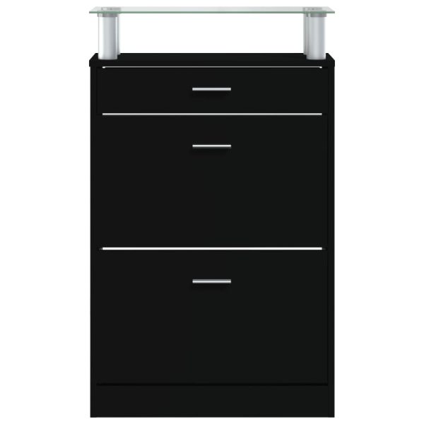 Scarpiera Nera 63x24x104 Cm In Legno Multistrato - Image 6