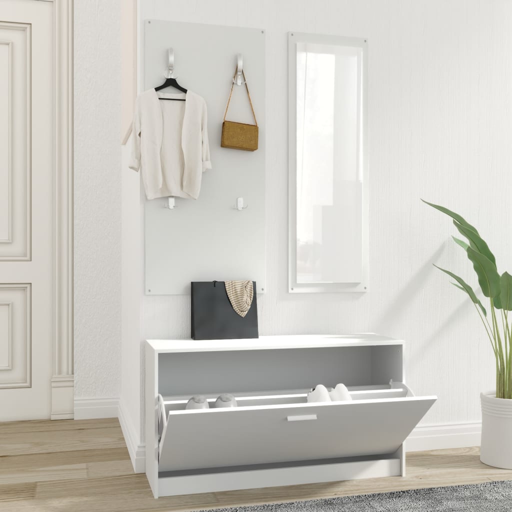 Set Scarpiere 3 In 1 Bianco In Legno Multistrato