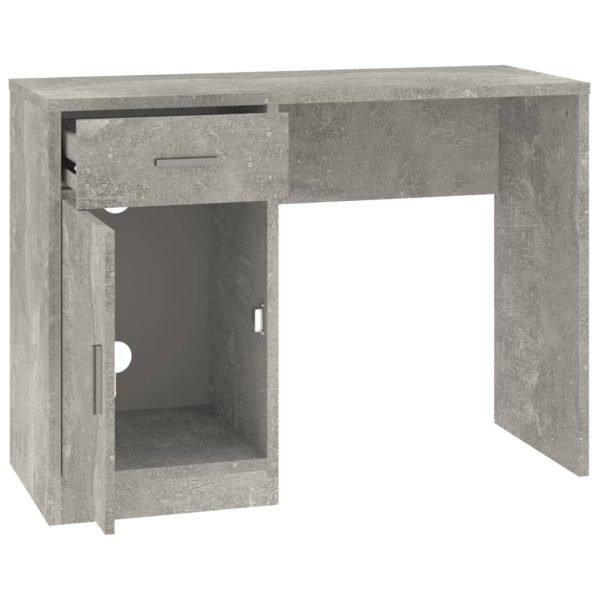 Scrivania Cassetto Grigio Cemento 100x40x73cm Legno Multistrato - Image 6