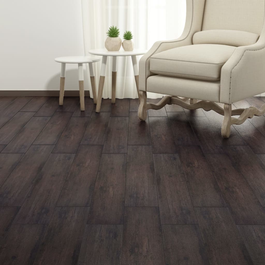 Listoni Pavimenti Autoadesivi In Pvc 2,51 M² 2mm Marrone Scuro